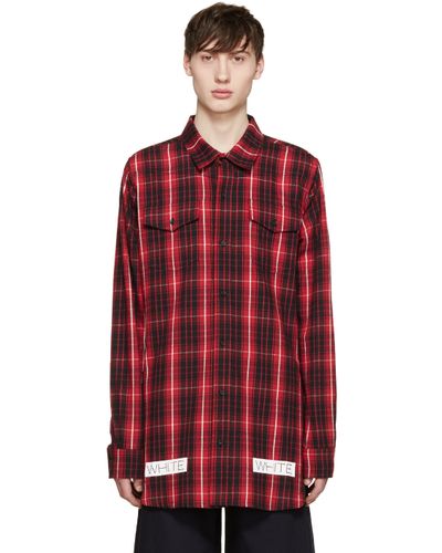 off white plaid shirt
