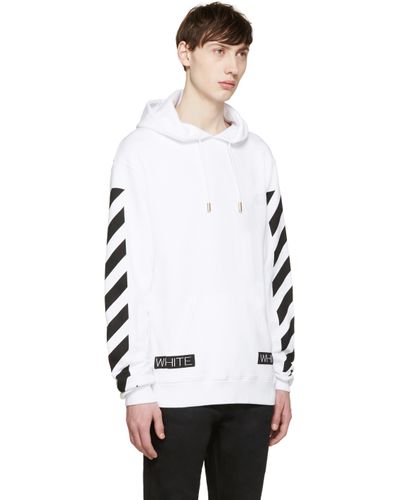 off white blue collar hoodie