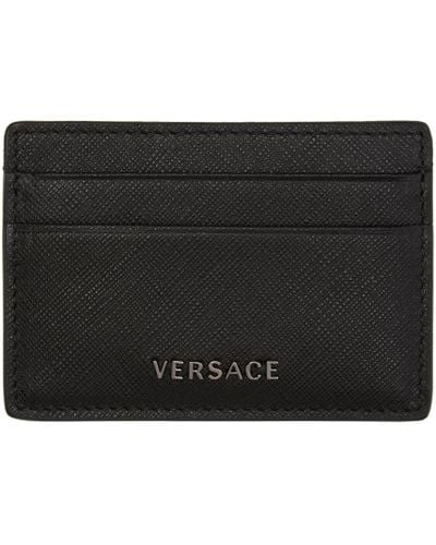 Versace Leather Black Medusa Card Holder for Men | Lyst