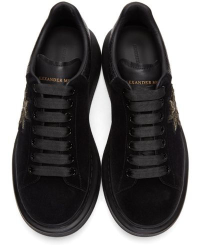 alexander mcqueen black velvet sneakers