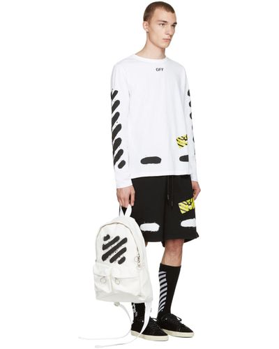 off white diagonal spray tee