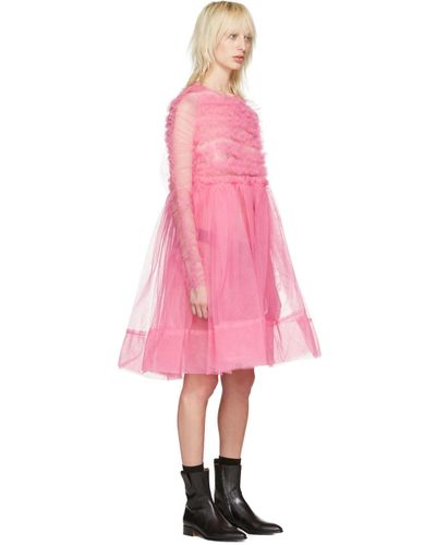 Molly Goddard Pink Tulle Funky Ruffle ...