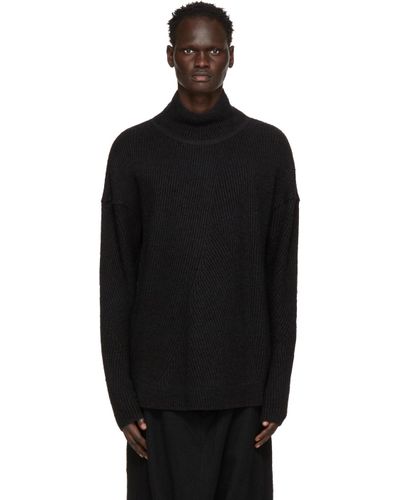 Julius Wool Black Knit Turtleneck Sweater for Men - Lyst