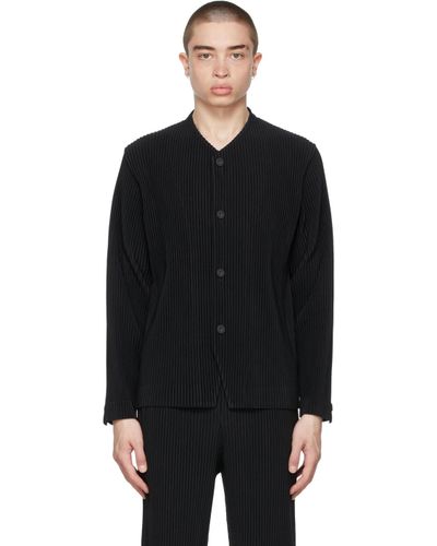 Homme Plissé Issey Miyake Black Tailored Pleats 2 Cardigan for Men - Lyst