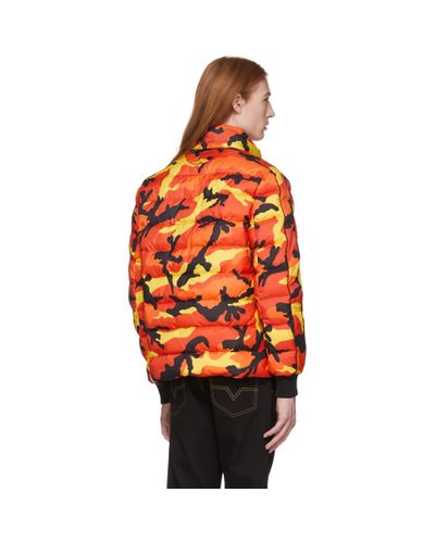 orange camo bomber jacket