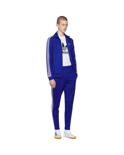 adidas Originals Blue Franz Beckenbauer Track Pants for Men - Lyst