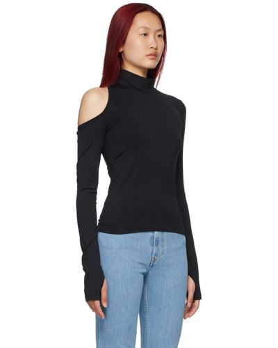helmut lang shoulder cutout turtleneck