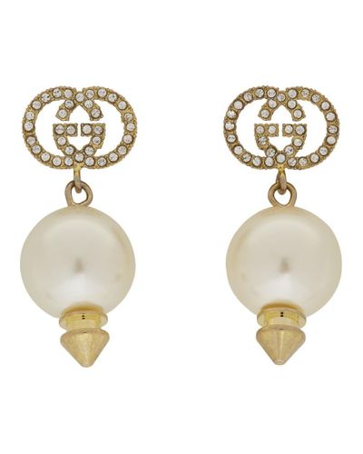 gucci gg pearl earrings