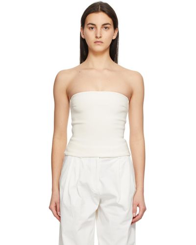 Esse Studios Synthetic Off-white Strapless Top - Lyst