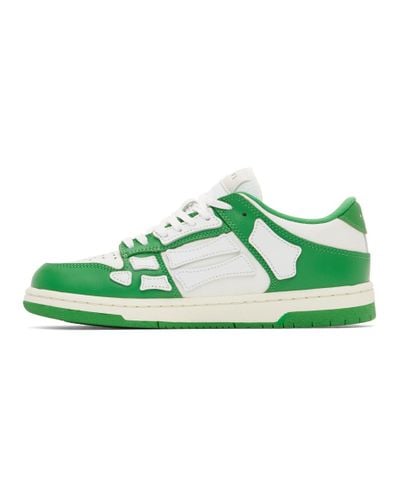 Amiri Leather Green And White Skel Top Low Sneakers for Men | Lyst