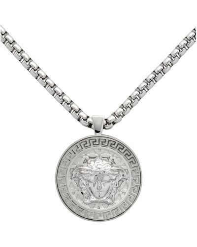 Versace Silver Medusa Necklace in Metallic for Men - Lyst