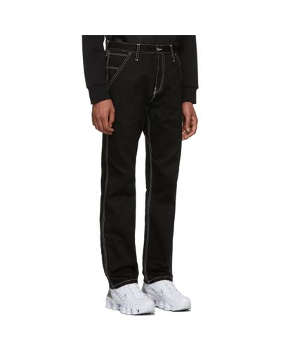 Carhartt WIP Cotton Black Rigid Chalk Trousers for Men | Lyst Canada