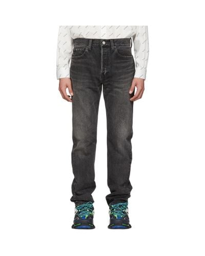 Balenciaga Denim Black Standard Fit Jeans for Men - Lyst