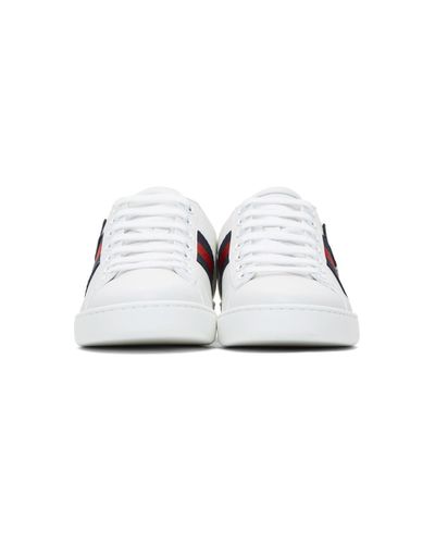 Gucci Leather White Dog New Ace Sneakers | Lyst