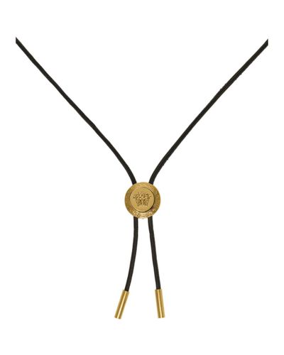 Versace Gold Leather Cowboy Medusa Necklace In Metallic Lyst