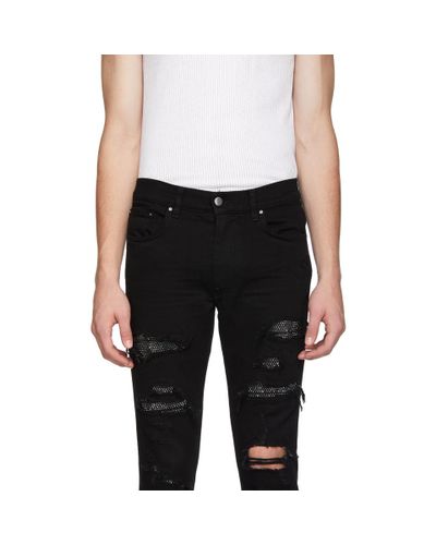 amiri black crystal jeans