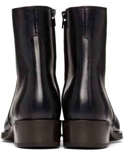 Lemaire Leather Classic Zip-up Boots in Black for Men - Lyst