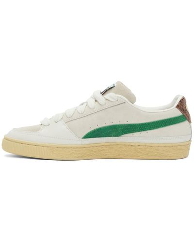 Rhude White & Green Puma X Rhuigi Edition Suede Low Sneakers for Men - Lyst