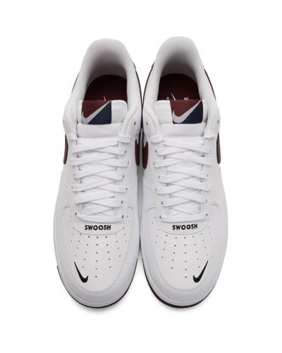 Nike Leather White And Burgundy Air Force 1 07 Lv8 4 Sneakers for Men | Lyst