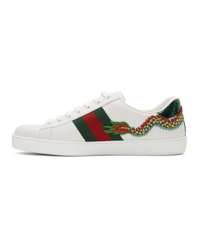 Gucci Leather White Dragon Ace Sneakers for Men - Lyst