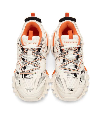 Balenciaga Off-white And Orange Track Sneakers for Men - Lyst