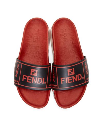 fendi red slides