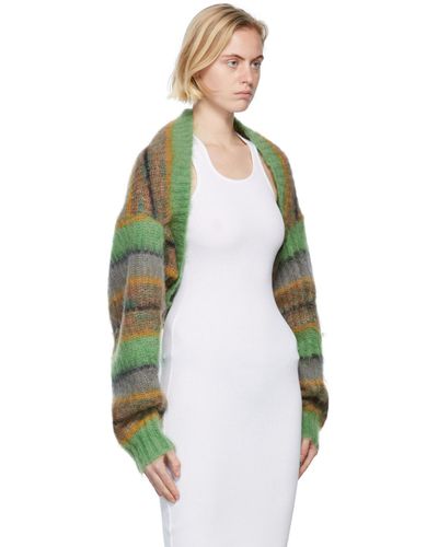 PERVERZE Multicolor Mohair Stripe Wide Top Sweater in Green | Lyst