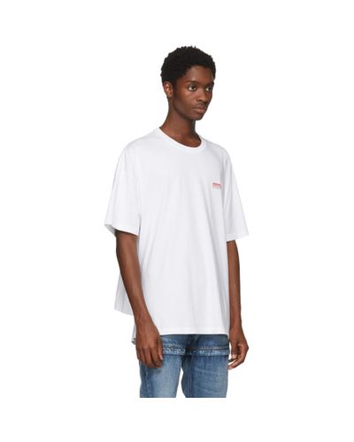 Balenciaga Cotton White Speedhunter Double Hem T-shirt for Men | Lyst