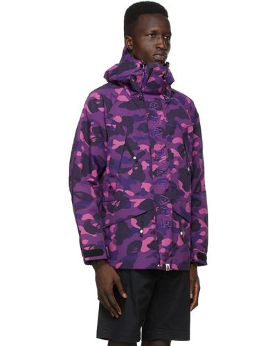 purple bape coat