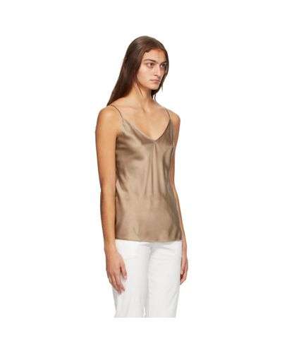 Max Mara Taupe Silk Lucca Tank Top 
