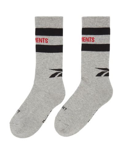 Vetements Cotton Grey Reebok Edition Tennis Socks in Gray for Men | Lyst