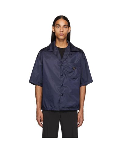 prada nylon button up shirt