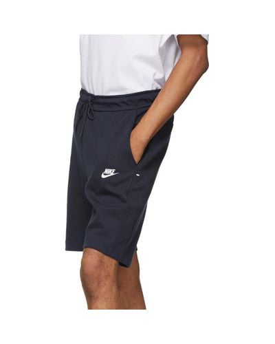Nike Navy Tech Fleece Shorts in Blue for Men - Lyst