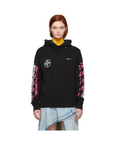 off white black pink hoodie