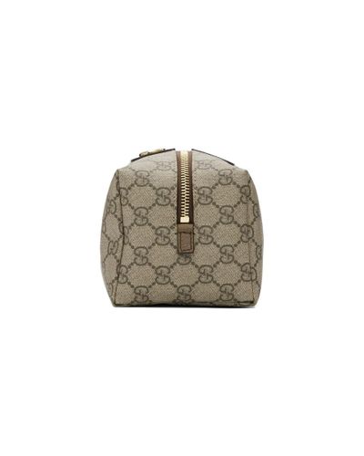 Gucci Canvas Beige And Brown Medium GG Ophidia Cosmetic Case in Black - Lyst