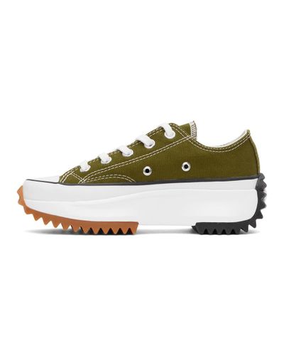 converse green run star hike high sneakers