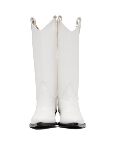 white tall western boots