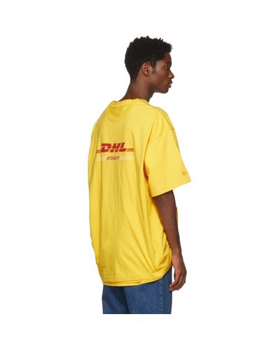 Vetements Cotton Yellow Dhl Double T 