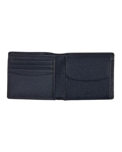 BOSS by HUGO BOSS Leather Navy Signature 4cc Coin Wallet in Blue for Men -  Lyst