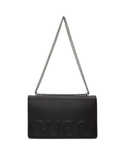 black gucci bolsa with chain strap