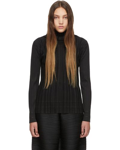 Pleats Please Issey Miyake A-poc Pleats Turtleneck in Black - Lyst