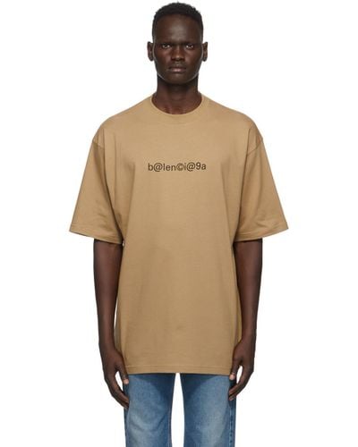 Balenciaga Cotton Brown Symbolic T-shirt for Men - Lyst