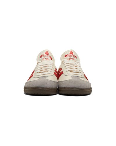 adidas Originals Leather Off-white And Red Samba Og Sneakers for Men - Lyst