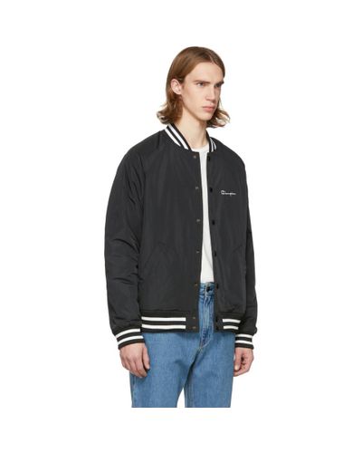 champion bomber jacket black