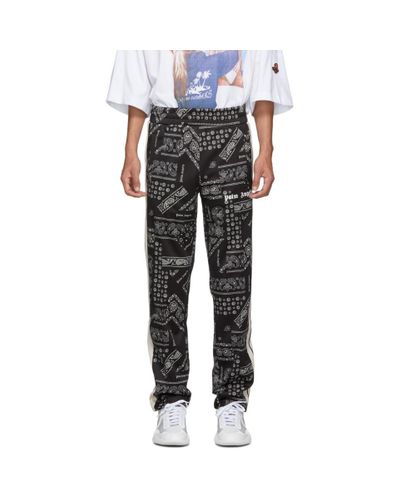 Palm Angels Black Bandana Classic Track Pants for Men | Lyst