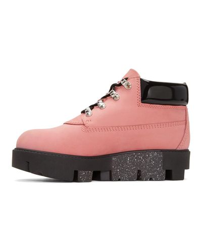 acne pink boots