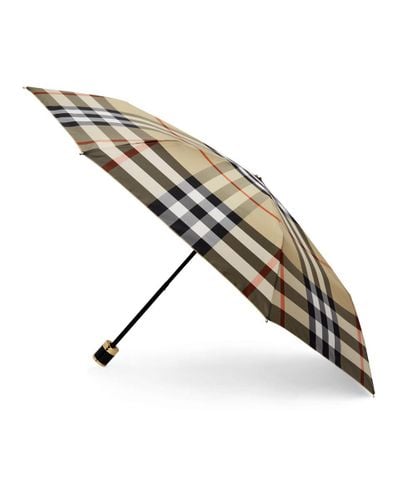 Burberry Tan Trafalgar Check Umbrella - Lyst