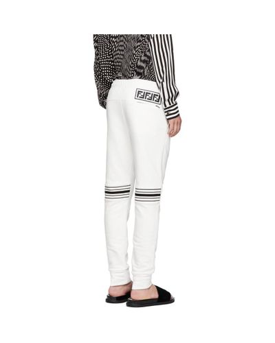 Fendi White Cuff Jogger Forever Lounge Pants for Men - Lyst