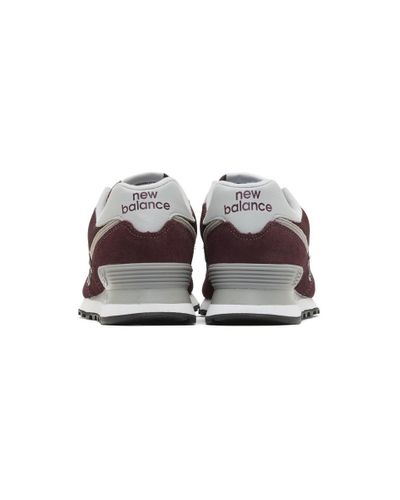 New Balance Suede Burgundy 574 Core Sneakers for Men - Lyst