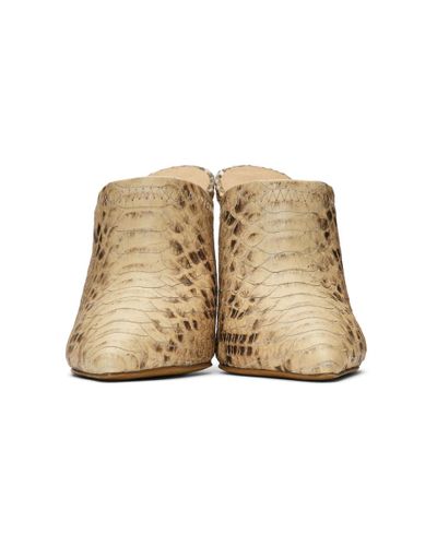 Yeezy Leather Beige Python Wedge Mules in Natural - Lyst